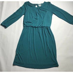 Charming Charlie Dress Womens Size Medium Split Sleeve Jade Green